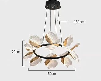 Люстра 8853-600, D600 / H200 LED, 80W, 3000/4000/6000K, Alva Donna, Чёрный матовый