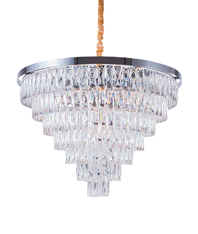 Люстра Ø800 x H600, мм, 18*40W (720W), CHROME+CLEAR (Хром + Прозрачный Хрусталь) NewRgy 2431R/18A CHR+CL