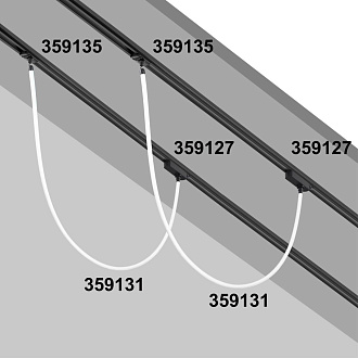 Адаптер/держатель для однофазного трехжильного трека без токопровода для светильников 359128-359133 8*3,5*2 см, Novotech 359135 Ramo Konst, черный