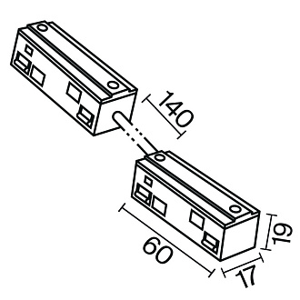 Коннектор питания угловой 15см TRA034CPC-42B-15 Exility черный