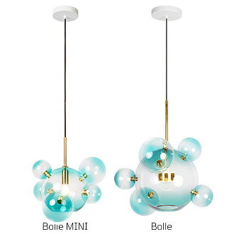 Подвесной светильник 41*31 см, 1*E14*40W LOFT IT Bolle 2027-P6 Blue mini золото