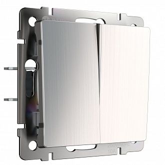 W1120002 Выключатель двухклавишный, глянцевый никель Werkel, 4690389157882