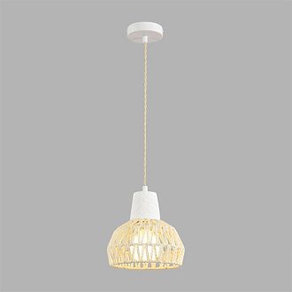 Подвесной светильник 20 см, Lumion Eco Boho 8368/1B, белый-джут