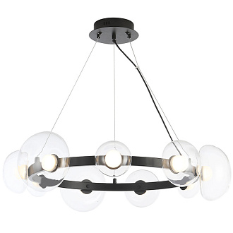 Светильник 69 см, 27W, 3000K, Crystal Lux BOSQUE SP9 BLACK/TRANSPARENT, черный