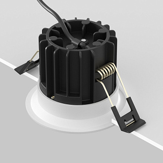 Встраиваемый светильник 8*8*6 см, LED, 12W, Maytoni Technical ROUND DL058-12W-DTW-W белый, вр 7,5 см