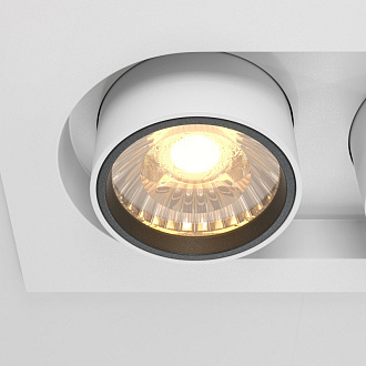 Встраиваемый светильник 15,9*9,5*9,8 см, LED*20W, 3000 К, Hidden DL045-02-10W3K-W Maytoni Downlight, Белый, вр 7,5*14,5 см