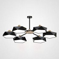 Потолочная люстра GEOMETRIC CH 6 102*102*16 см, 6*LED*2W, ImperiumLoft GEOMETRIC-CH01, Чёрный, Дерево
