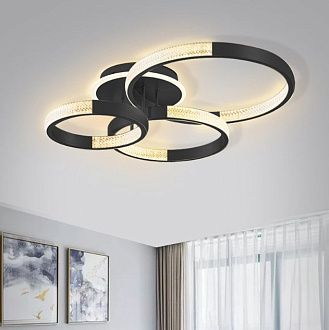 Светильник SAPFIR (2202-500-3BK) SPF-9408 ЧЕРНЫЙ D750*720/H110/3/LED/2*90W без ПДУ TERRA 24-12