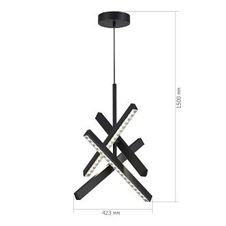 Подвесной светильник 42,3*42,3*-150 см, *LED, 43W, 4000K, ST-Luce Euclidics SL1018.413.04, черный