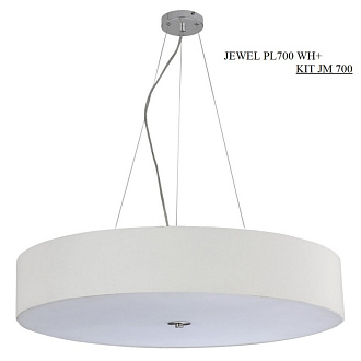 Светильник потолочный 70 см, Crystal Lux JEWEL PL700 WH Хром