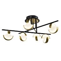 Люстра 80*80*35 см, 6*LED*63W, 3000K Gerhort G91051/6BK+GD, Черный, золото