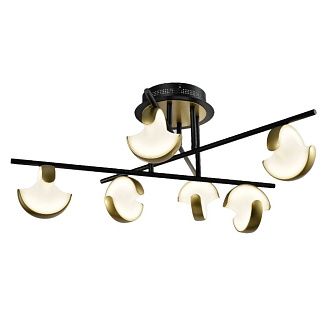 Люстра 80*80*35 см, 6*LED*63W, 3000K Gerhort G91051/6BK+GD, Черный, золото