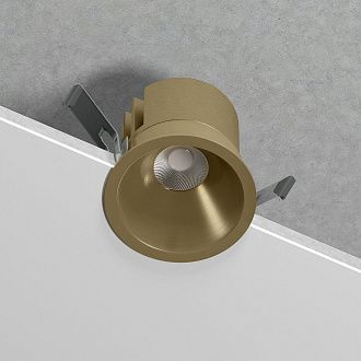 Потолочный акцентный светильник 8*8*6 см, LED, 15W, 4000K, Elektrostandard Forte 25071/LED, латунь, вр 7,1 см