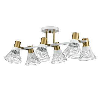 Люстра потолочная 36*55,5*21 см, 6*E14 Lumion Anriya 8045/6C белый, латунь