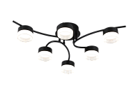 Люстра Ø700, мм, 6*15W (90W), BLACK (Черный) Rilon 9496/6 BLACK