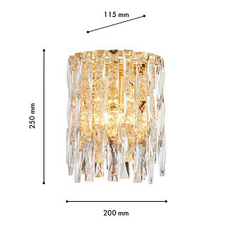Бра *20*25- см, 2*E14*40W, K, Favourite Robby 4722-2W, золотой