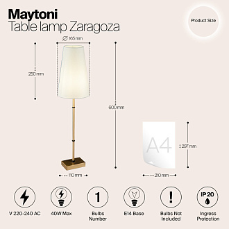 Подвесная люстра Maytoni Zaragoza H001CL-05BS, латунь, диаметр 78см