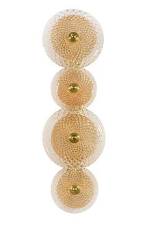 Бра W200 x H630, мм, 20W, GOLA+CLEAR+AMBER (ЗОЛОТОЙ+ЯНТАРНЫЙ) NewRgy W5856P/4 GOLD+CLEAR+AMBER