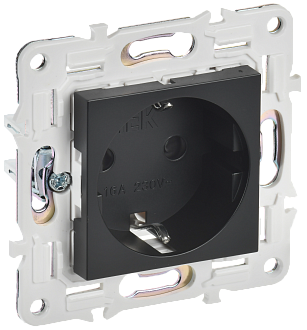 SKANDY Розетка с з/к/ш 16А SK-R04Bl черн. IEK, SK-R14-16-K02