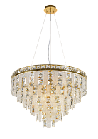 Люстра Ø600 x H450(1450), мм, 14*40W (560W), GOLD+CLEAR (Золото + Прозрачный Хрусталь) NewRgy 2894E/14 GOLD+CLEAR