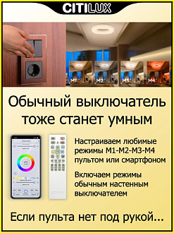 Светильник 66 см, 85W, 3000K-5500K Citilux Стратус Смарт CL732A660G белый