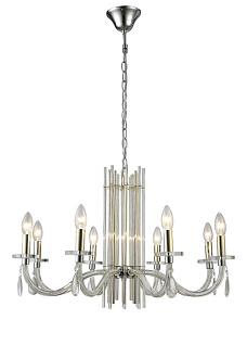 Люстра 72 см, Crystal L ux AURELIO SP8 GOLD+CHROME/TRANSPARENT Хром/Золото