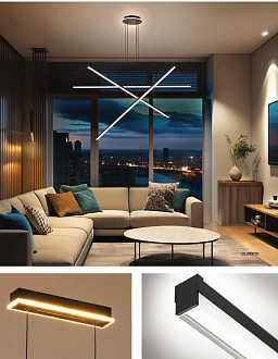 Подвесная люстра 120*130 см, 110W, 3000-6000K, 9000Lm, 23 м2 Citilux Trent   CL203731 черный