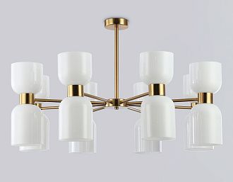 Люстра на штанге **30-51 см, 16*E14*40W, K, Ambrella Light High Light LH56095, латунь
