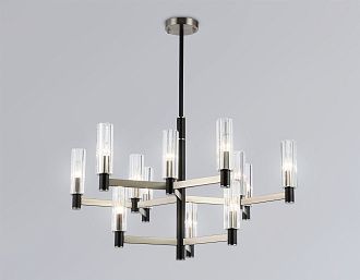 Люстра на штанге **53-90,5 см, 12*E14*40W, K, Ambrella Light High Light LH55505, черный, сатин