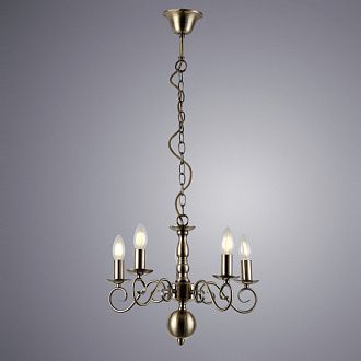 Подвесная люстра Arte Lamp A1129LM-5AB бронза, диаметр 42 см