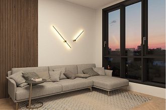 Бра 100 см, 12W, 3000K, Denkirs DK5014-SG, золото