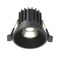 Встраиваемый светильник 6*6*5,3 см, LED, 7W, 4000К, Maytoni Technical ROUND DL058-7W4K-B черный, вр 5,4 см