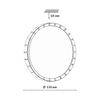Cветильник 33,6*6,4 см, LED 30W, 4000 К, IP43, белый/черный, пластик Sonex Atabi Black, 7649/CL