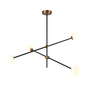 Люстра 100*100*80 см, 4*G9 Gerhort G31108/4BK+GD WT, Черный, золото