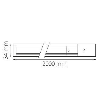 Трек двухконтактный однофазный накладной 2*3,4 см, Матовый Белый Lightstar Barra 502025