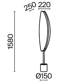 Торшер 33*25*158 см, LED, 33W, 3000К, Maytoni Breeze MOD281FL-L33BS3K латунный