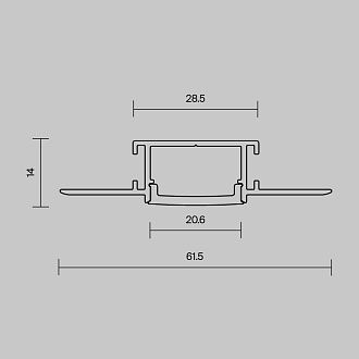 Алюминиевый профиль встраиваемый с вертикальным изгибом Maytoni Led Strip Встраиваемый со скрытым фланцем профиль Серебро 636005