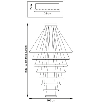 Люстра подвесная 100*0 см, 293 W  3000K Lightstar Rotonda 736483 золото