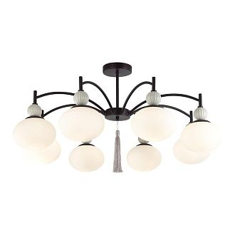 Люстра потолочная *85,5*43-43 см, 8*E14*40W, Lumion Gloriya LUM8273/8C, черный; серый