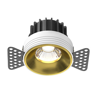 Встраиваемый светильник 7,4*7,4*6 см, LED, 12W, 4000К, Maytoni Technical ROUND DL058-12W4K-TRS-BS латунный, вр 7,5 см