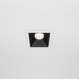 Светодиодный светильник 7 см, 10W, 4000K, Maytoni Downlight Alfa LED DL043-01-10W4K-SQ-WB, белый-черный