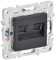SKANDY Розетка комп. 2-ая RJ45 кат.6 SK-K04T титан IEK, SK-K20-2-K48