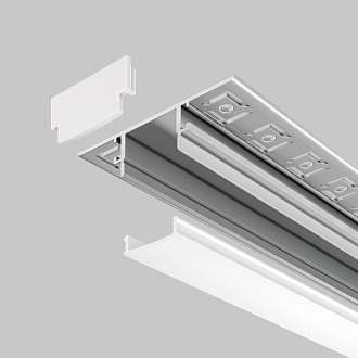 Алюминиевый профиль  Встраиваемый 14*61*2000 мм для светодиодной ленты Maytoni Led strip Серебро ALM-6114-S-2M