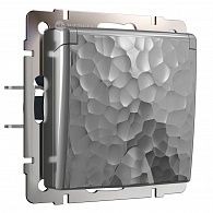 W1271206 Розетка влагозащ. с зазем. с защит. крышкой и шторками, hammer серебряный Werkel, 4690389162862