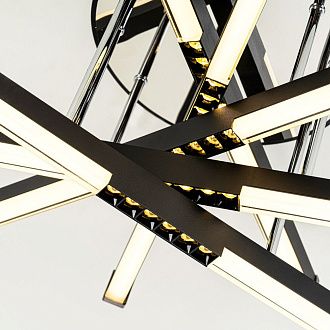 Светильник 60*60*30 см, LED*68W, 3000-6000K, Modelux  MDL.9371.600CL BK, Чёрный, Хром