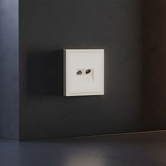 Накладка для розетки TV+RJ45 кат. 6, S70, хлопок Voltum VLS002713