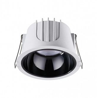 Светильник LED 11 см, 20W, 4000K, NovoTech SPOT KNOF 358695, белый-черный, вр 9,5 см