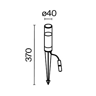 Грунтовый светильник 4*37 см, 1*G9, 20W, Maytoni Glide O437FL-01GF серый