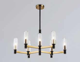 Люстра на штанге **38-76 см, 9*E14*40W, K, Ambrella Light High Light LH55513, черный, латунь