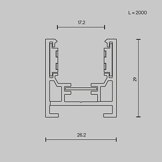 Шинопровод НИЗКОПРОФИЛЬНЫЙ 200 см магнитный накладной Maytoni Exility TRXM034-412B, черный